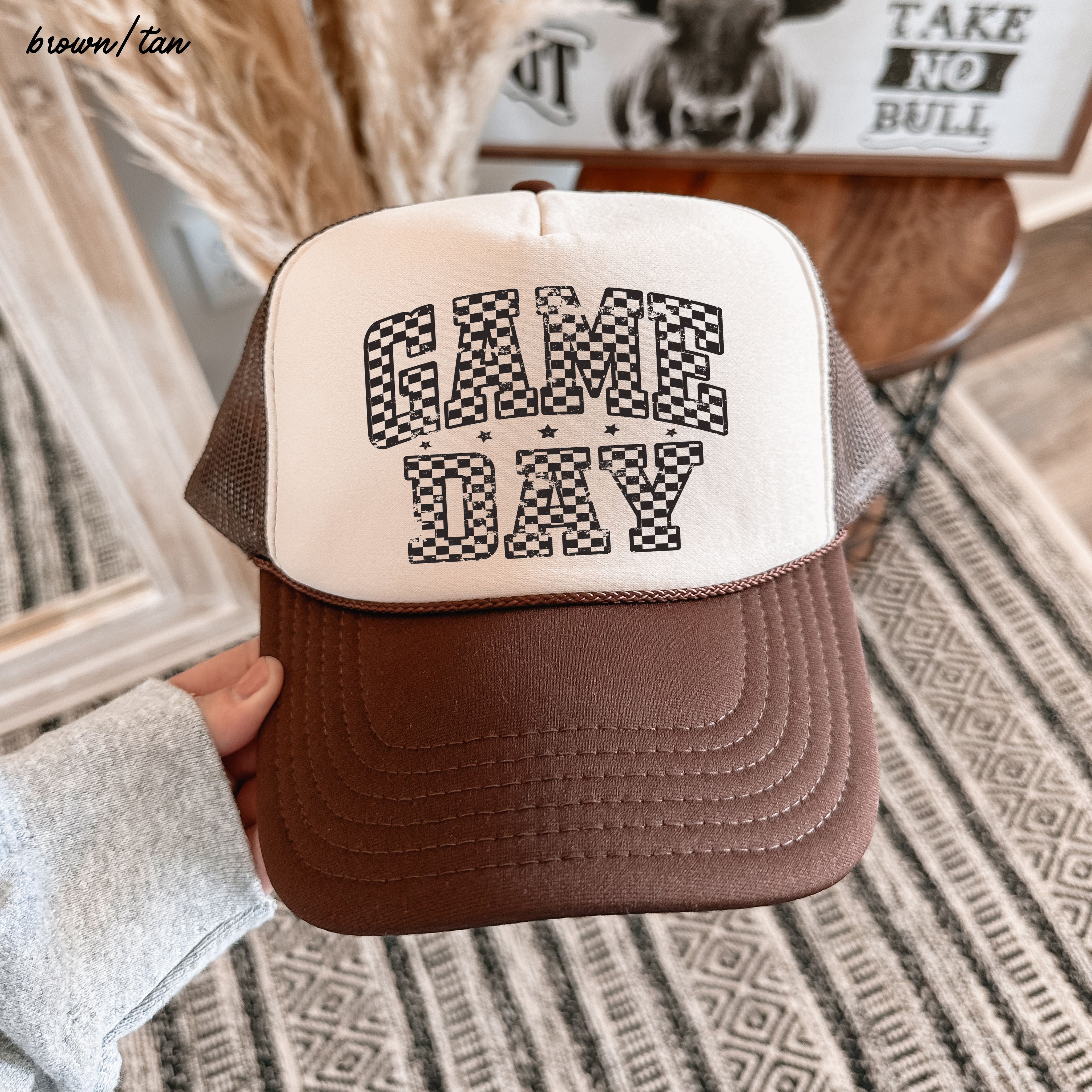 Checkered Game Day Trucker Hat *9 COLORS