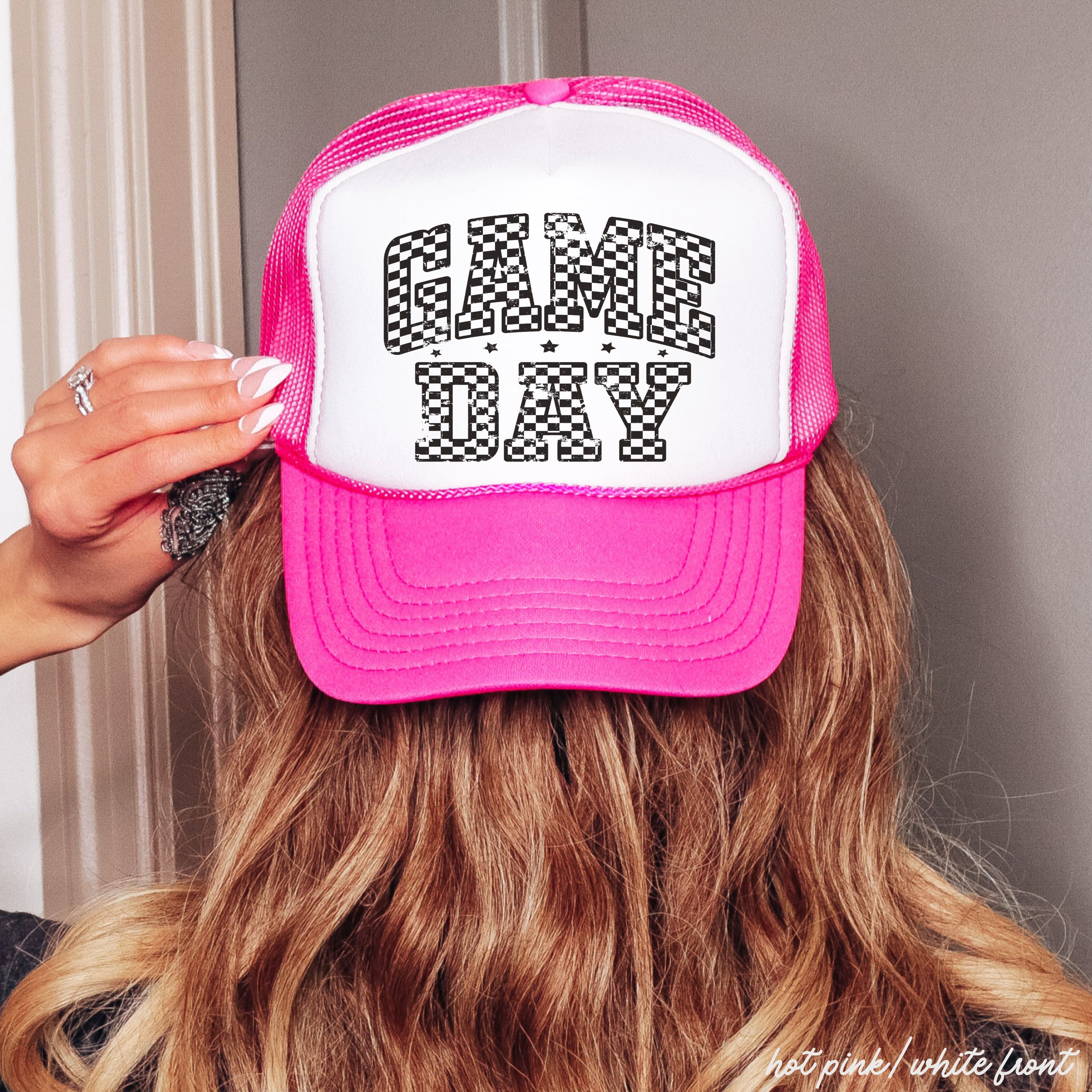 Checkered Game Day Trucker Hat *9 COLORS