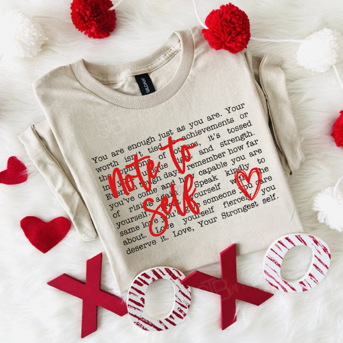 Note To Self Black/Red Graphic Tee - Preorder